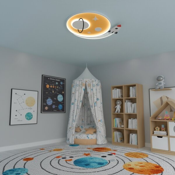 Brilagi -LED Plafoniera a LED per bambini STARSHIP LED/64W/230V 3000/4500K gialla