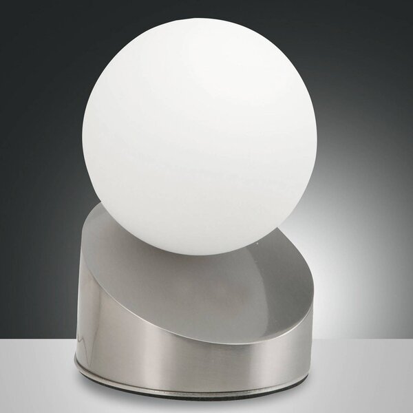 Fabas Luce Lampada da tavolo LED Gravity sferica, nichel