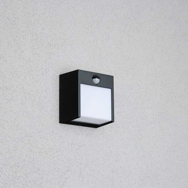 BRILAGI-LED Lampada da parete esterna con sensore TERNI LED/12W/230V nera IP44