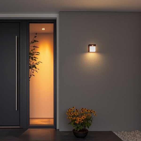 BRILAGI-LED Lampada da parete esterna con sensore TERNI LED/12W/230V nera IP44