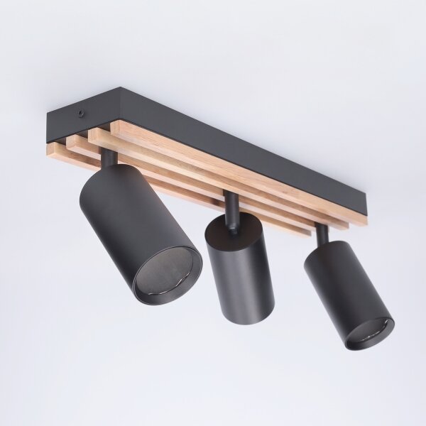 Brilagi - Faretto SELE WOOD ACOUSTIC 3xGU10/30W/230V nero/legno