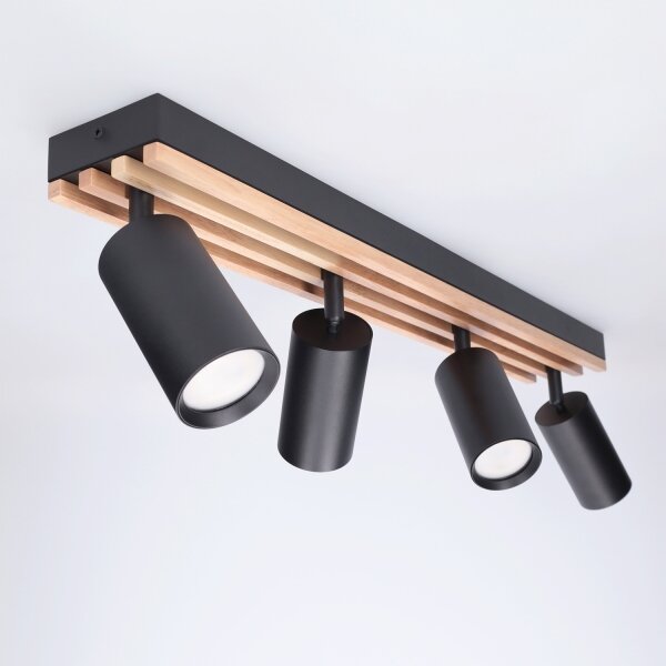 Brilagi - Faretto SELE WOOD ACOUSTIC 4xGU10/30W/230V nero/legno
