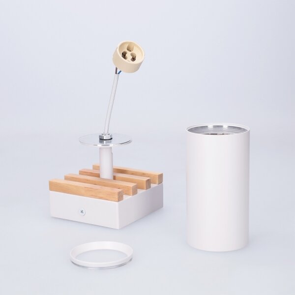 Brilagi - Faretto SELE WOOD ACOUSTIC 1xGU10/30W/230V bianco/legno