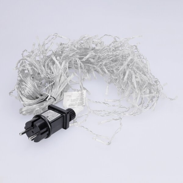 Brilagi - Catena LED per esterni, 200 LED, 8 funzioni, 13 m, IP44, bianco freddo