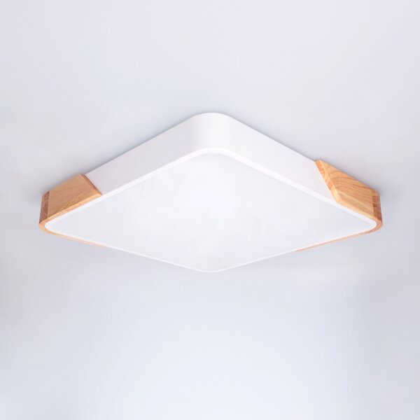 Brilagi - Plafoniera LED dimmerabile PILANA LED/48W/230V rovere/bianco 42x42 cm + telecomando