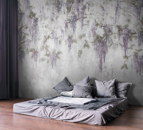 Carta da parati Trend sospeso rami di brunge con colori viola, Carta da parati Floreale, u73816 : Uwalls.it