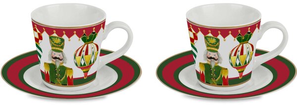 Baci Milano Set 2 tazzine da caffè in porcellana Carol Bianco/Rosso