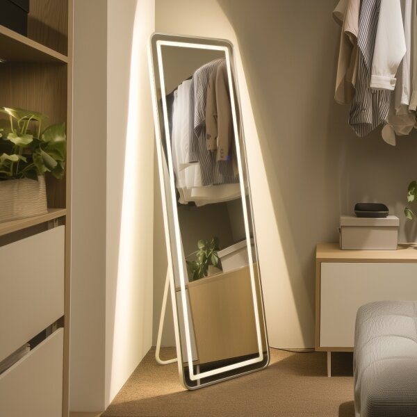 Brilagi - Specchio da terra BELLEZA LED/42W/230V 160x50 cm IP44 CRI 90 dimmerabile +CCT