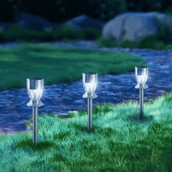 Aigostar - Lampada solare LED RGB LED/0,006W/1,2V 35,5 cm cromo IP44