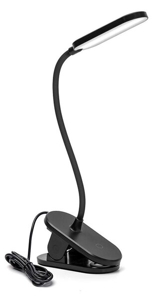 Aigostar - Lampada da tavolo LED dimmerabile con clip LED/2,5W/5V nero