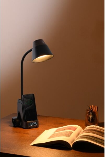 Immax 08999L - Lampada da tavolo LED+CCT dimmerabile con ricarica wireless Qi IDEAL LED/8W/230V, marrone