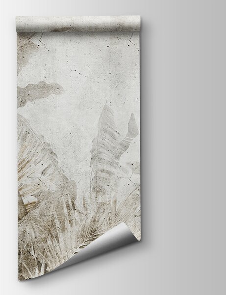 Carta da parati Foglie sbiadite su uno sfondo strutturato, Carta da parati 3d, Carta da parati popolare, u73886 - Tapeko.it
