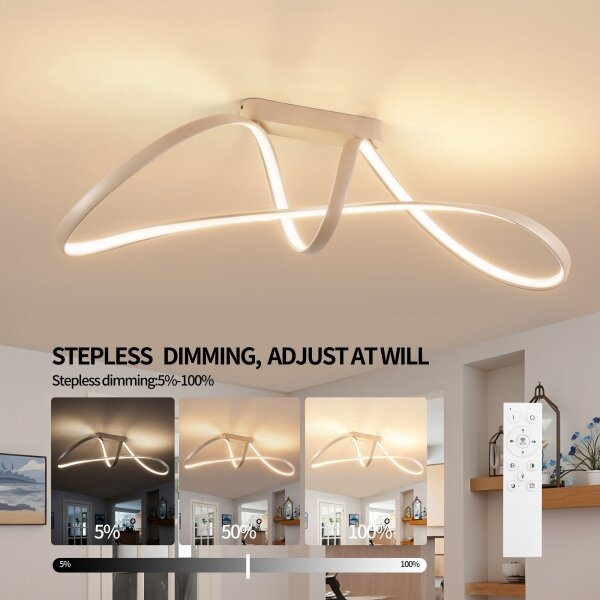 Brilagi-LED Plafoniera dimmerabile TWISTER LED/60W/230V 3000-6000K beige + telecomando
