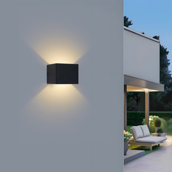 Brilagi - Applique LED da esterno DONNANI LED/5W/230V 10 cm nera IP44