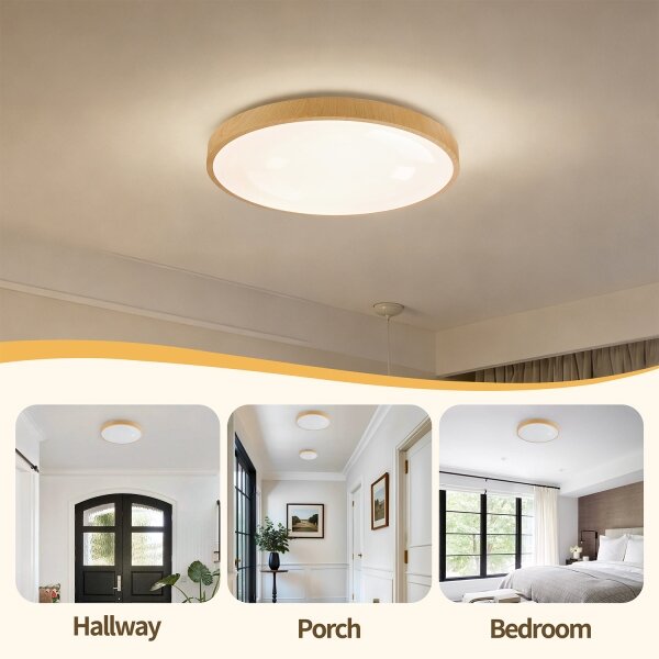 Brilagi-LED Lampada dimmerabile GLASS POOL DOUBLE LED/48W/230V 40 cm finitura legno + telecomando