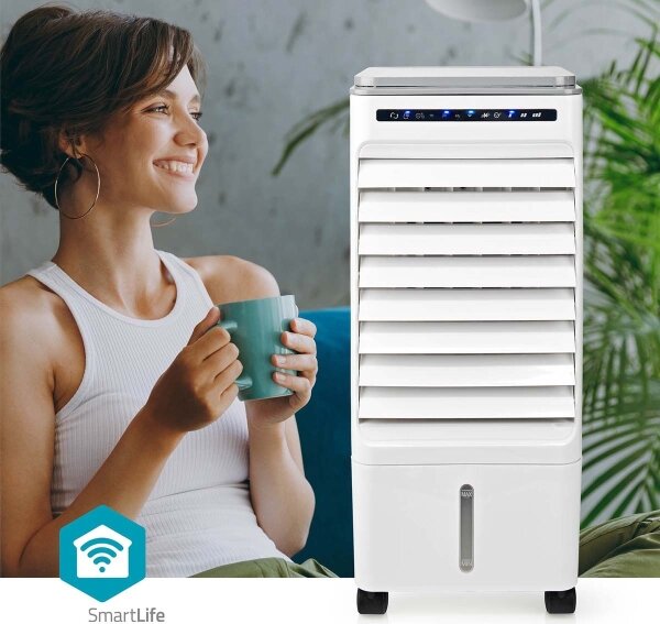 Nedis COOL116CWTW - Condizionatore 65W/230V Wi-Fi Tuya bianco + telecomando