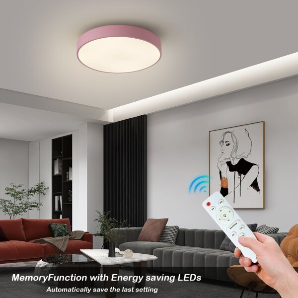 Brilagi - Plafoniera LED dimmerabile POOL LED/36W/230V 3000-6000K 30 cm rosa+telecomando