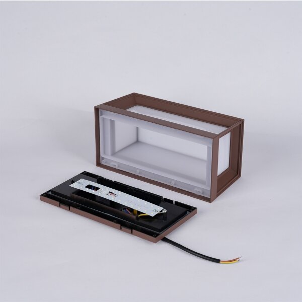 Brilagi - Applique da esterno LED con sensore PARKER LED/12W/230V marrone IP44