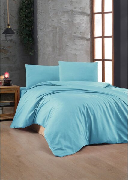 Biancheria da letto turchese in cotone renforcé per letto singolo 140x200 cm – Mijolnir