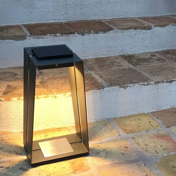 Les Jardins Lanterna LED solare Skaal alluminio, 40 cm, grigio