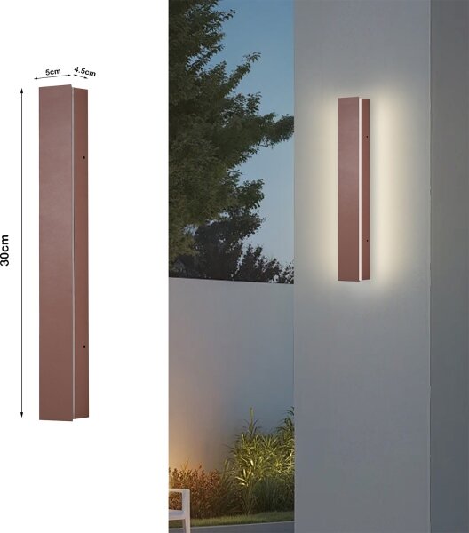 Brilagi - Lampada da parete esterna LINEAR LED/8W/230V 3000K IP65 30 cm marrone CRI 90