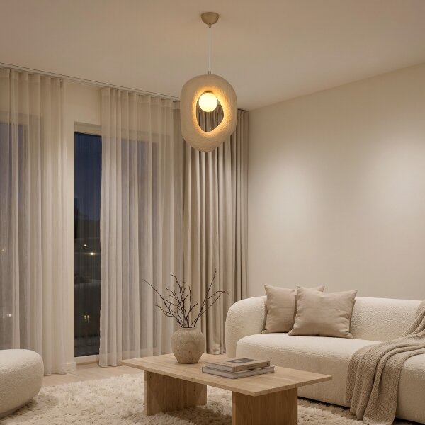 Brilagi - Lampada a sospensione con cavo WABI SABI 1xE27/40W/230V colore crema