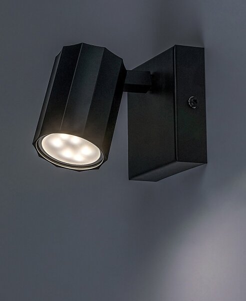 Rabalux 73023 - Faretto da parete ROGELIO 1xGU10/5W/230V nero