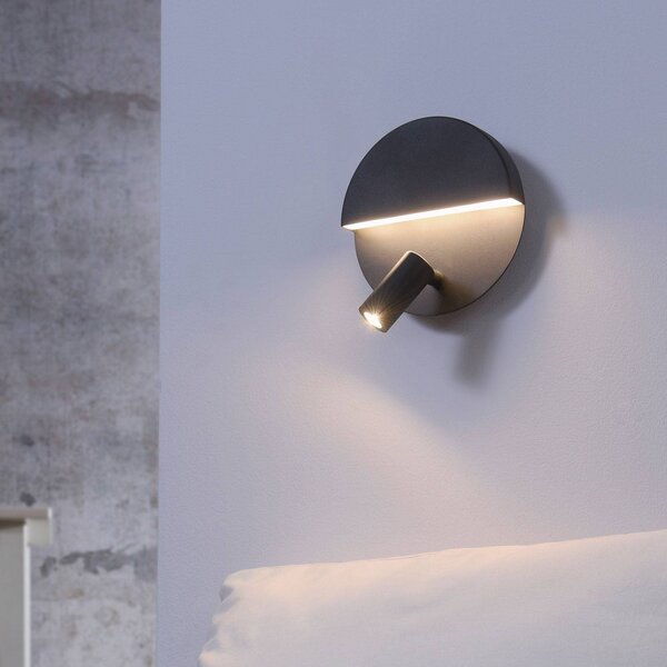 Trio Lighting Applique da parete a LED Mario, Nero, Soggiorno / Sala da pranzo, Metallo, Moderno, Applique a LED