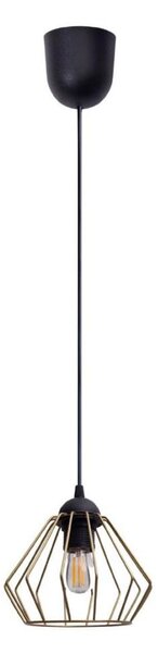 Lampadario a sospensione con filo CEED GOLD 1xE27/60W/230V diametro 17,5 cm nero/oro