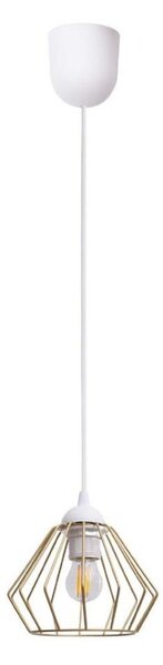 Lampadario a sospensione con filo CEED GOLD 1xE27/60W/230V diametro 17,5 cm bianco/oro