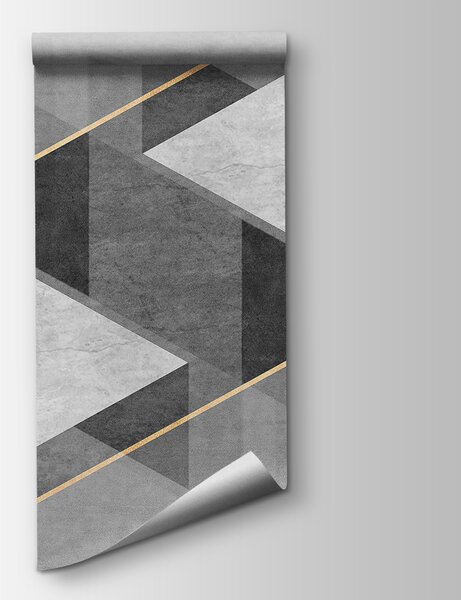 Carta da parati Design geometrico grigio e bianco, Carta da parati 3d figure, Carta da parati popolare, u74080 - Tapeko.it