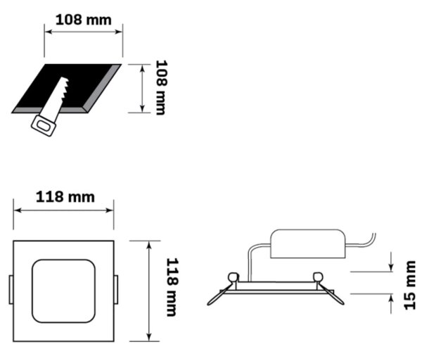 Lampada LED da incasso RIGEL LED/4,8W/230V 4000K 11,8x11,8 cm nero