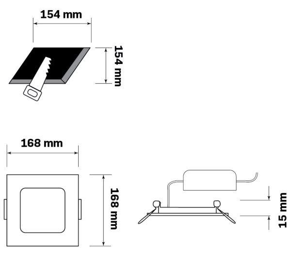 Lampada LED da incasso RIGEL LED/10W/230V 4000K 16,8x16,8 cm nero