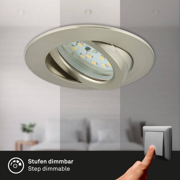 Briloner 7296-012 - Lampada da incasso LED dimmerabile/6,5W/230V IP23 cromo