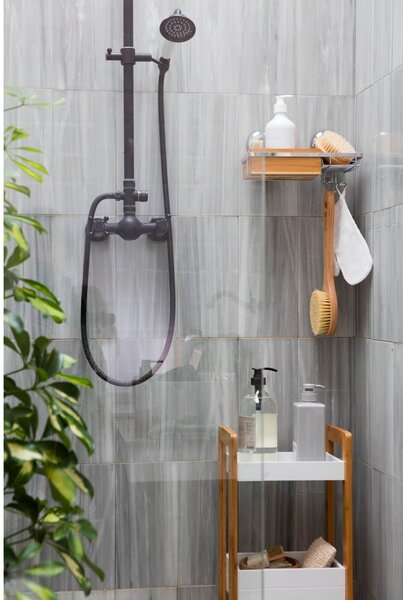 Cestino da parete in bambù con portasapone Spa - Compactor