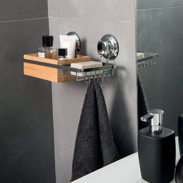 Cestino da parete in bambù con portasapone Spa - Compactor