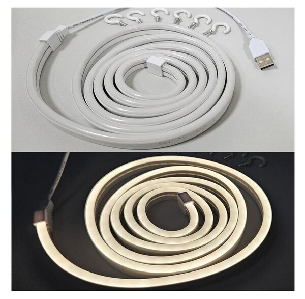 LED Striscia flessibile NEON LED/5V USB 1,8 m bianca
