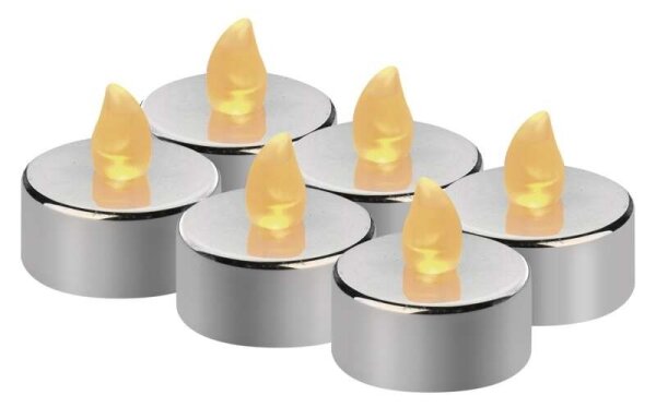 SET 6x LED Decorazioni natalizie 6xLED/6xCR2032 cromo lucido