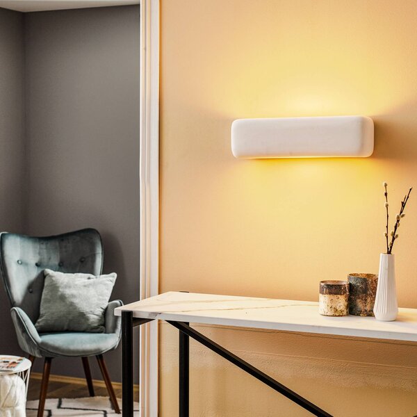 Applique da parete Noris SOLLUX LIGHTING, dimmerabile, Bianco / Opale, Soggiorno / Sala da pranzo, Ceramica, Moderno, Applique