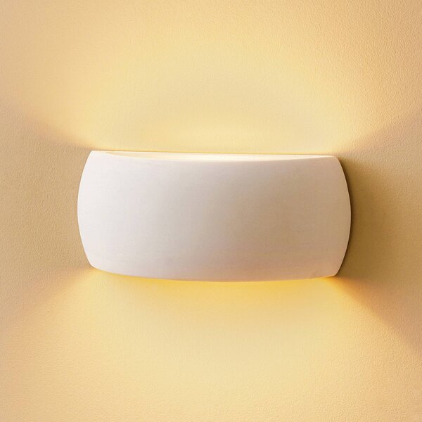 SOLLUX LIGHTING Applique Curve up/down di ceramica bianca