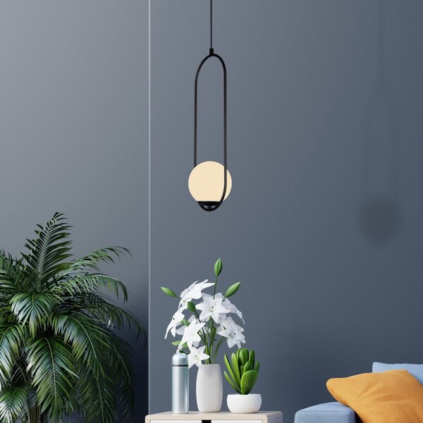 Apparecchio a sospensione nero , altezza 146 cm Arch - Squid Lighting