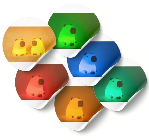 Lampada per bambini LED RGBW Dimmerabile LED/1W/5V USB 1200 mAh capybara