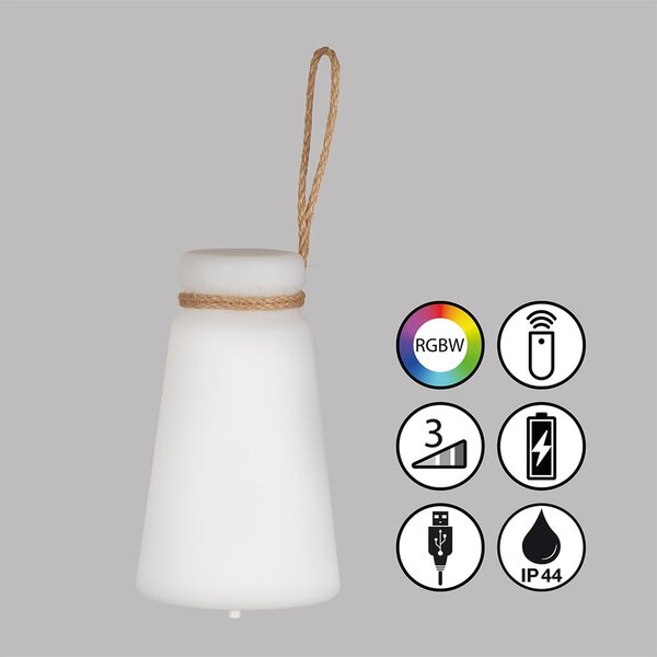 Lampada da tavolo LED bianco-marrone (altezza 20 cm) Bruno - Fischer & Honsel