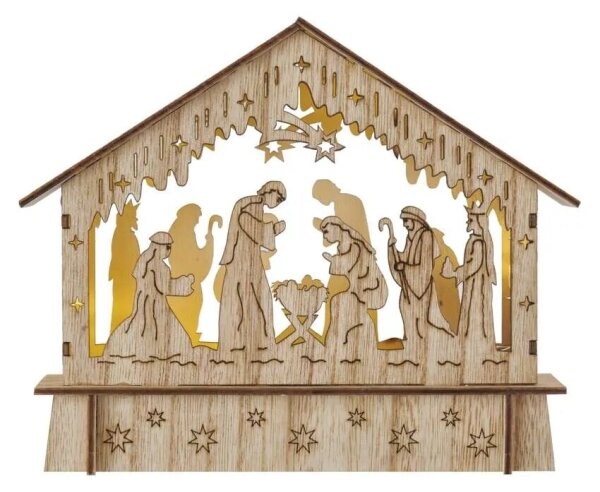 Decorazione natalizia LED 6xLED/2xAA presepe