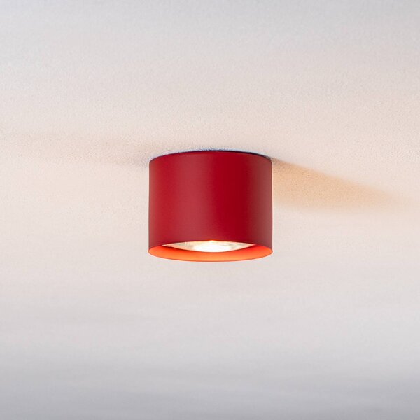 Faretto da soffitto Chloe fisso, rosso Argon, dimmerabile, Rosso, Soggiorno / Sala da pranzo, Metallo, Moderno, Faretto alogeno