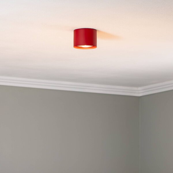 Faretto da soffitto Chloe fisso, rosso Argon, dimmerabile, Rosso, Soggiorno / Sala da pranzo, Metallo, Moderno, Faretto alogeno