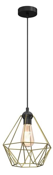 Lampadario a sospensione con filo BASKET 1xE27/60W/230V diametro 25 cm oro