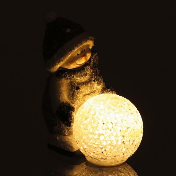 Retlux - Decorazione natalizia LED LED/2xLR44/bianco caldo pupazzo di neve con palla di neve