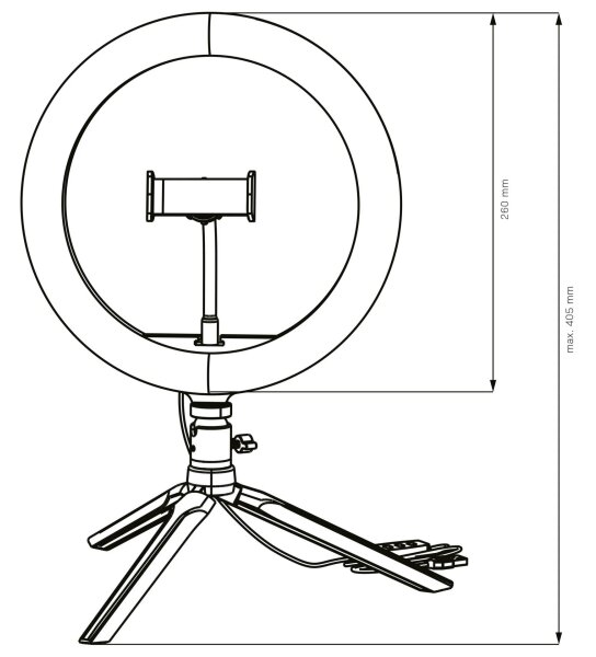 Lampada LED dimmerabile con stativo e supporto per vlog LED/10W/5V 2700-6500K