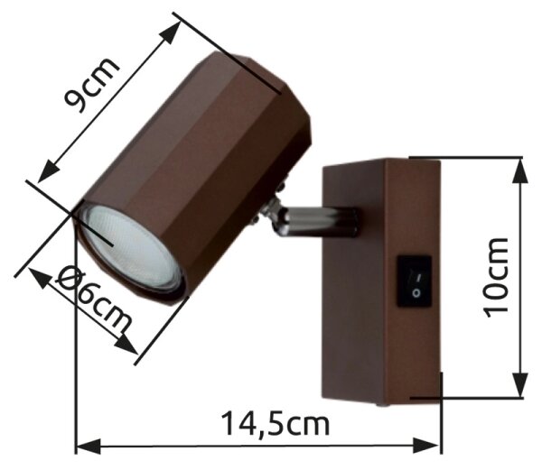 Globo 57919-1 - Faretto da parete JAMES 1xGU10/25W/230V